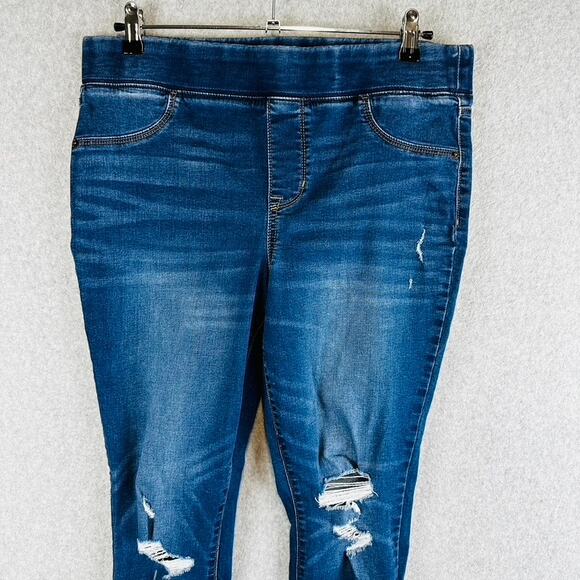 Old Navy Womans Sz 14 Rockstar Super Skinny Stretch Jeans Blue Denim Pull On - Picture 2 of 8